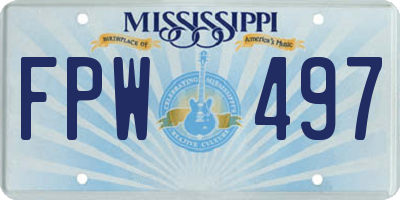 MS license plate FPW497