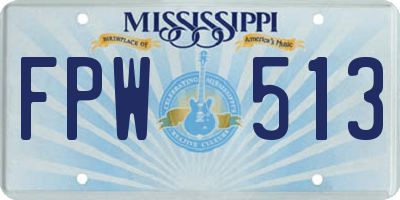 MS license plate FPW513