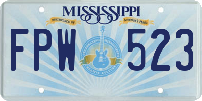 MS license plate FPW523