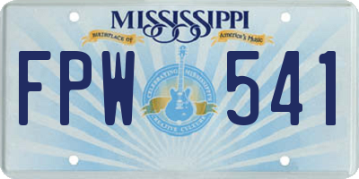 MS license plate FPW541