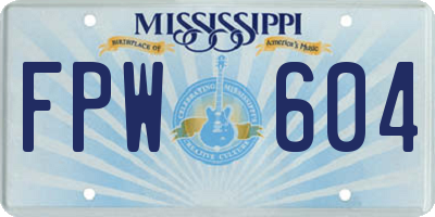 MS license plate FPW604