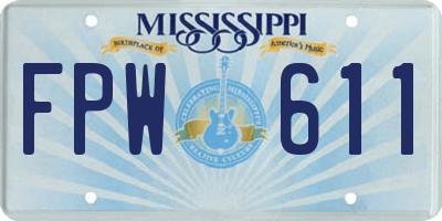 MS license plate FPW611