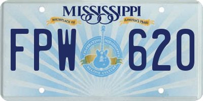 MS license plate FPW620