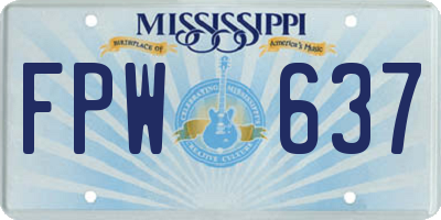 MS license plate FPW637