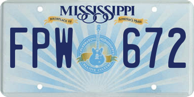 MS license plate FPW672