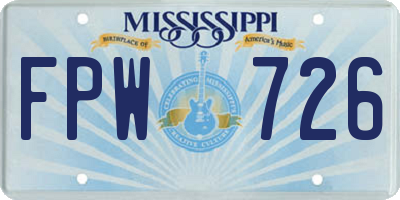 MS license plate FPW726