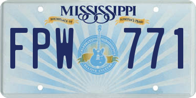 MS license plate FPW771