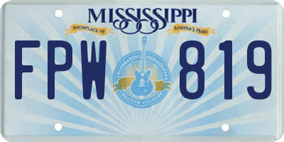 MS license plate FPW819