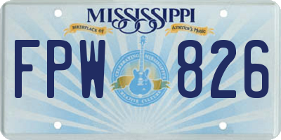 MS license plate FPW826