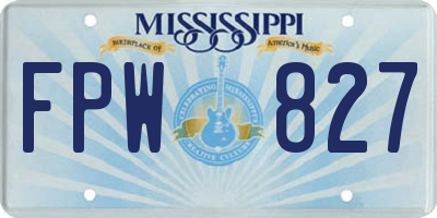 MS license plate FPW827