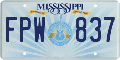 MS license plate FPW837