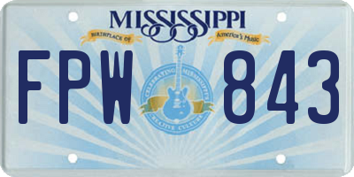 MS license plate FPW843