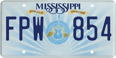 MS license plate FPW854