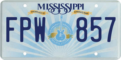MS license plate FPW857