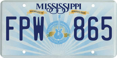 MS license plate FPW865