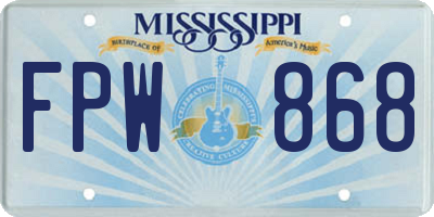 MS license plate FPW868