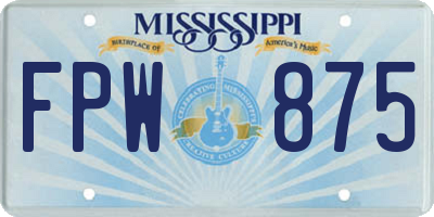 MS license plate FPW875