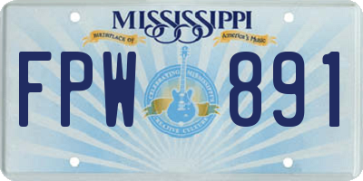 MS license plate FPW891