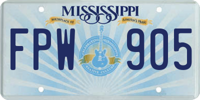 MS license plate FPW905