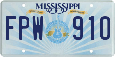 MS license plate FPW910