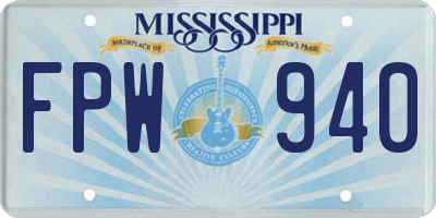 MS license plate FPW940