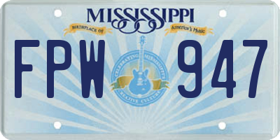 MS license plate FPW947