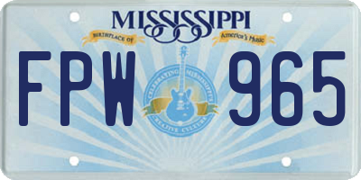 MS license plate FPW965