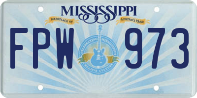 MS license plate FPW973