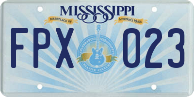 MS license plate FPX023