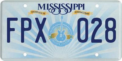 MS license plate FPX028