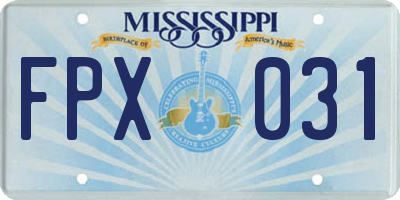 MS license plate FPX031