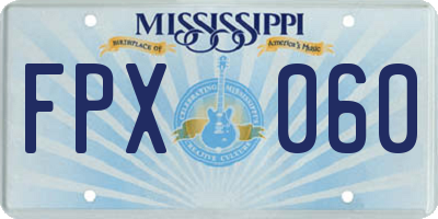 MS license plate FPX060