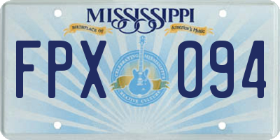 MS license plate FPX094
