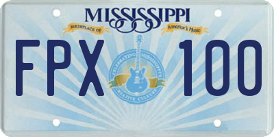 MS license plate FPX100