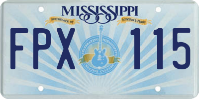 MS license plate FPX115