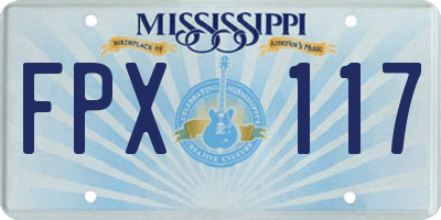 MS license plate FPX117