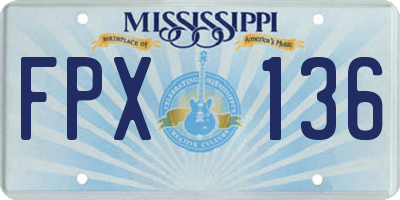 MS license plate FPX136