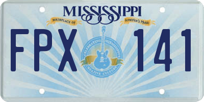 MS license plate FPX141