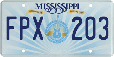 MS license plate FPX203