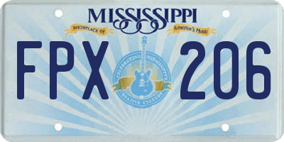 MS license plate FPX206