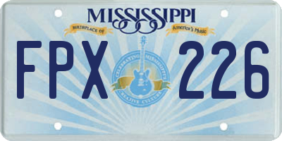 MS license plate FPX226