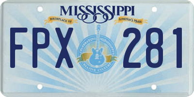 MS license plate FPX281