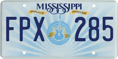 MS license plate FPX285