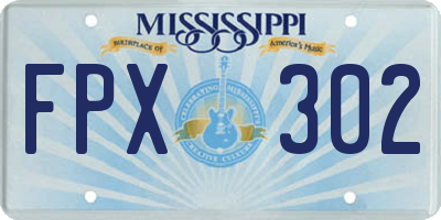 MS license plate FPX302