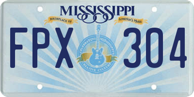 MS license plate FPX304