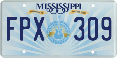 MS license plate FPX309