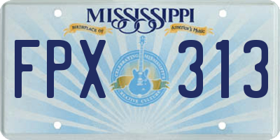MS license plate FPX313