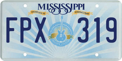 MS license plate FPX319