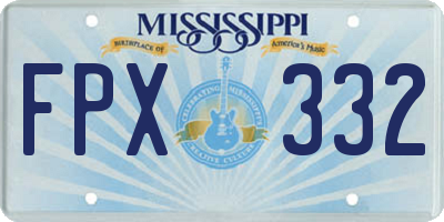 MS license plate FPX332