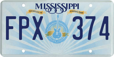 MS license plate FPX374